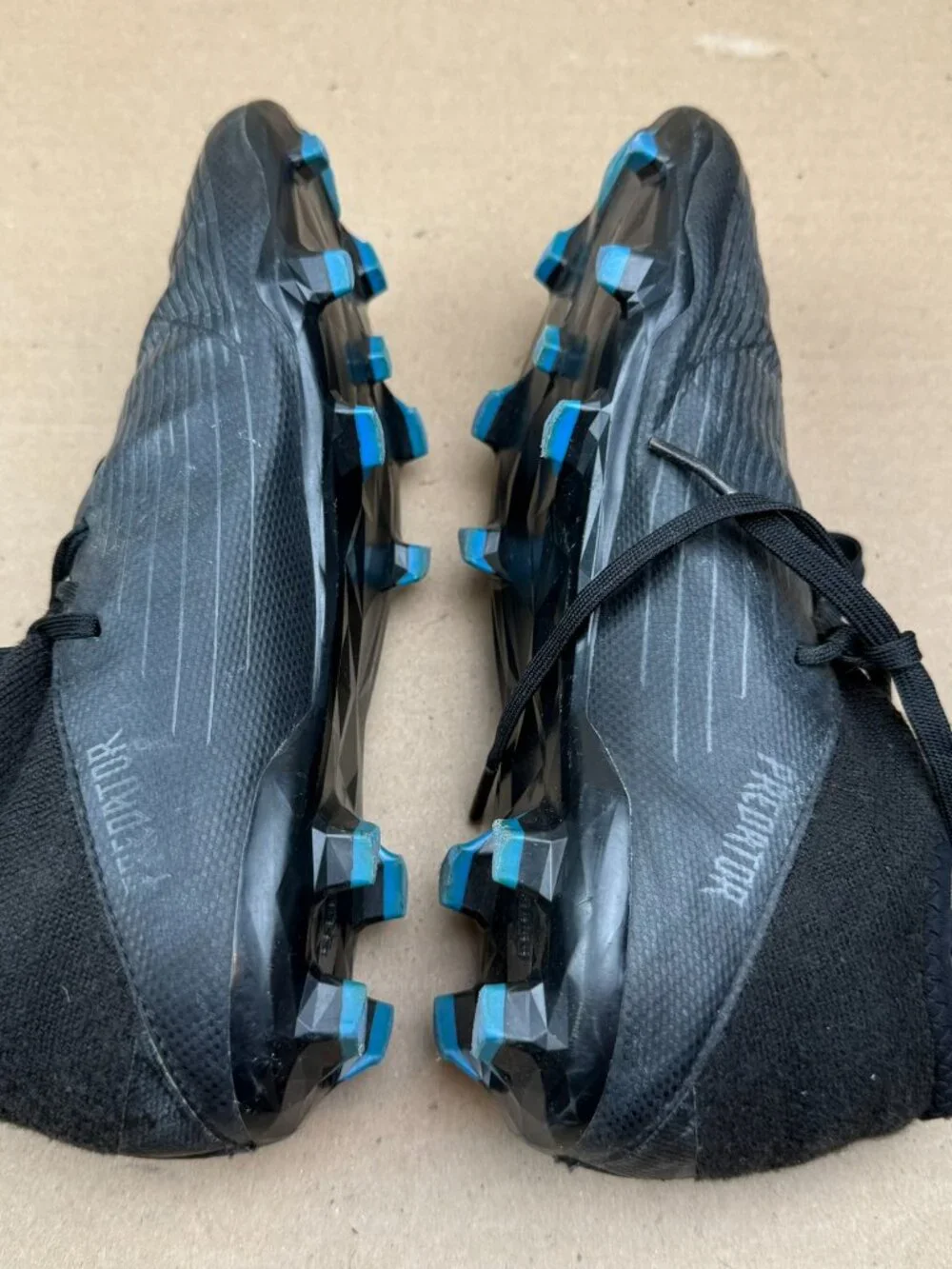 Adidas Predator Soccer Cleats Youth Size 3 Black Blue Firm Ground GW2300